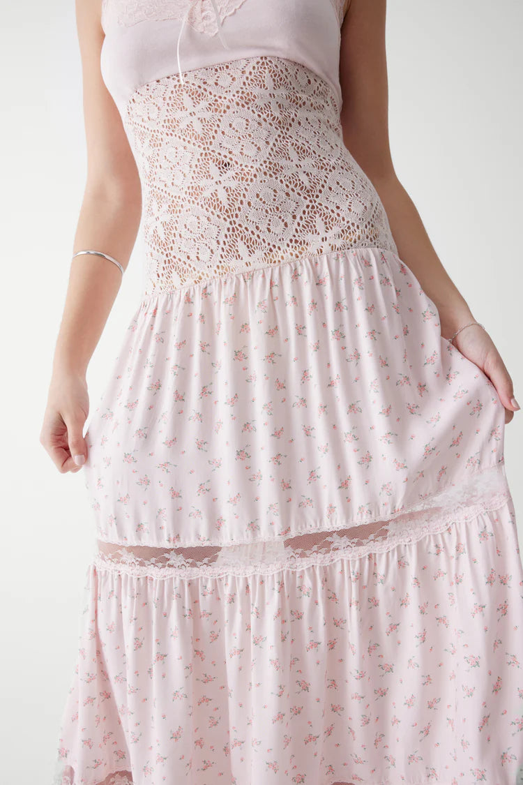 Vineyard Crochet Floral Maxi Dress